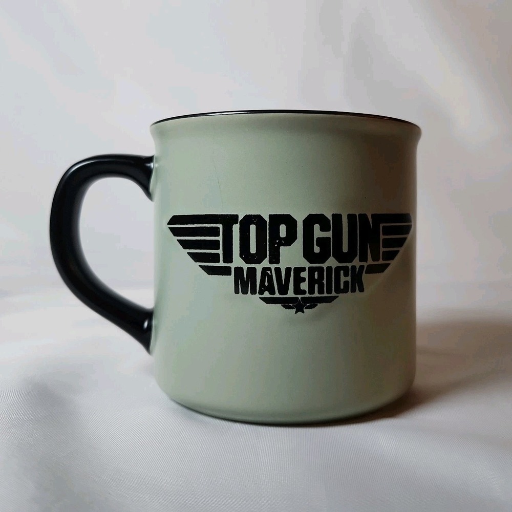 Top Gun Maverick “Talk to Me Goose” Stoneware Coffee Mug Cup Green Black EUC